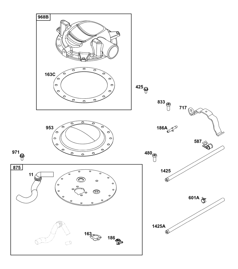 Air Cleaner Group Diagram and Parts List for 356447-0053-G1 200000 - 399999 Briggs and Stratton Engine